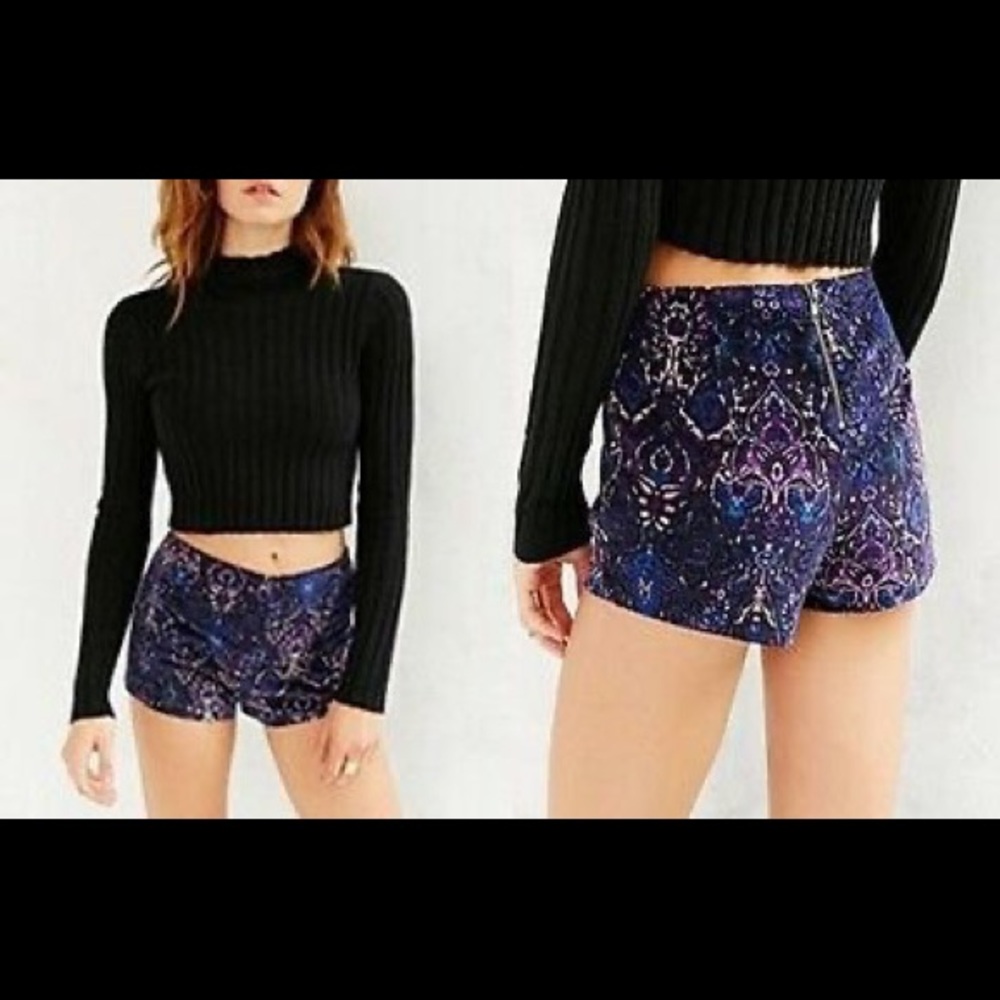 Urban Outfitters Velvet Paisley Shorts